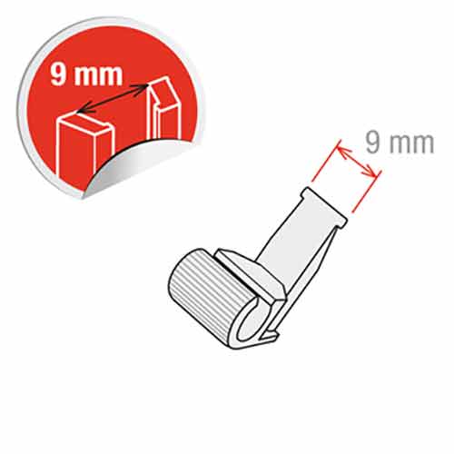 Clip 9 mm para paletas en carteles portaprecios