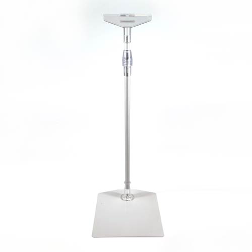 Conjunto de base metálica soporte telescópico T para marco en color gris