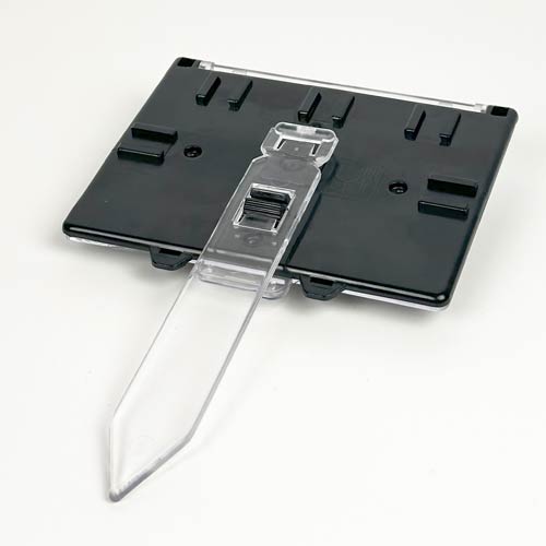Portaprecios Cassette Marco Negro A7 vista trasera con pincho