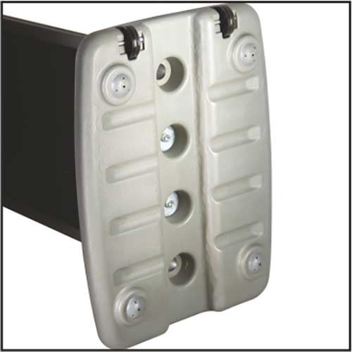 Caballete con base rellenable detalle pie