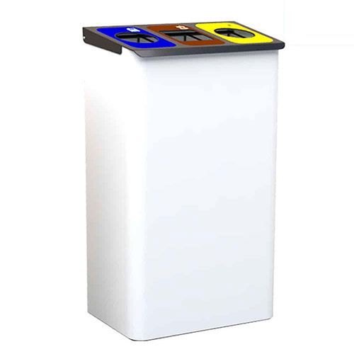 Papelera de reciclaje con tapa abatible