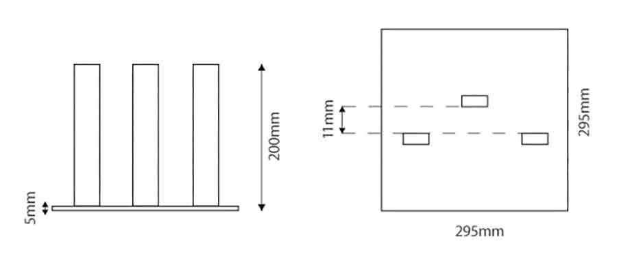 Base cuadrada para gr&aacute;ficas medidas