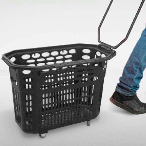 Cesta con ruedas dos asas autoservicio supermercado