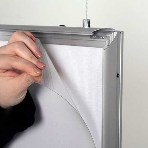 Marco de aluminio LED doble cara protector