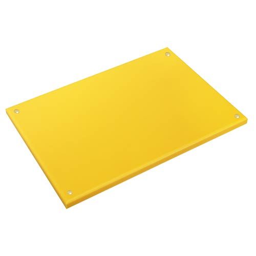 Tabla de corte de polietileno de color amarillo de alta densidad con goma antideslizante
