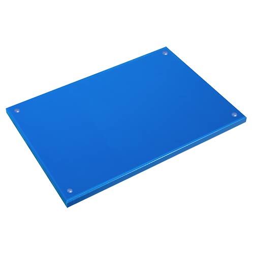 Tabla de corte polietileno azul de alta densidad con gomas antideslizantes