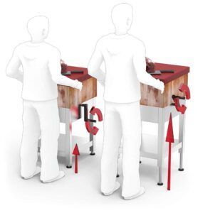 Tajo madera con sistema de elevaci&oacute;n ejemplo