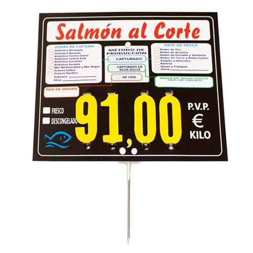 Cartel precio pescadería rotulado