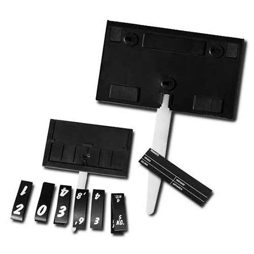Portaprecios pizarra con paleta negro trasera