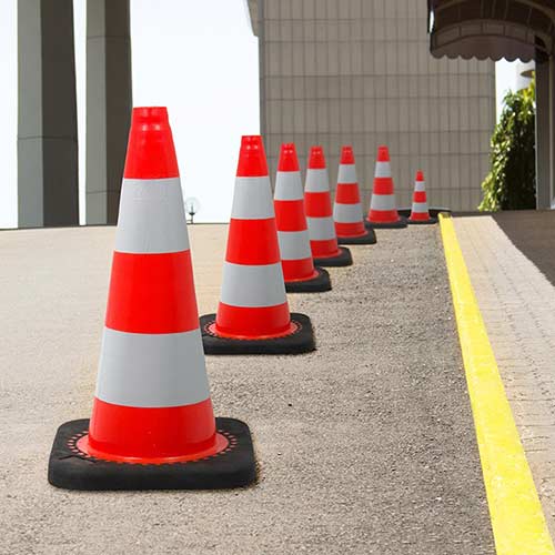 Cono flexible con base de caucho ejemplo