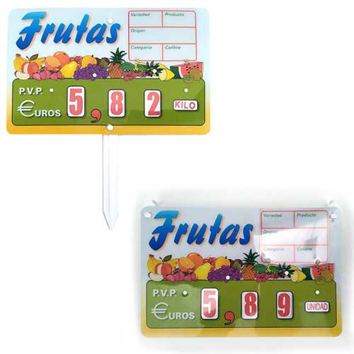 Portaprecio frutería glasspack