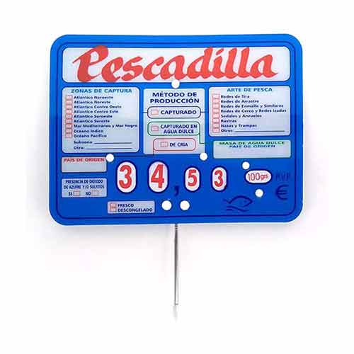 Portaprecio pescadería rotulado