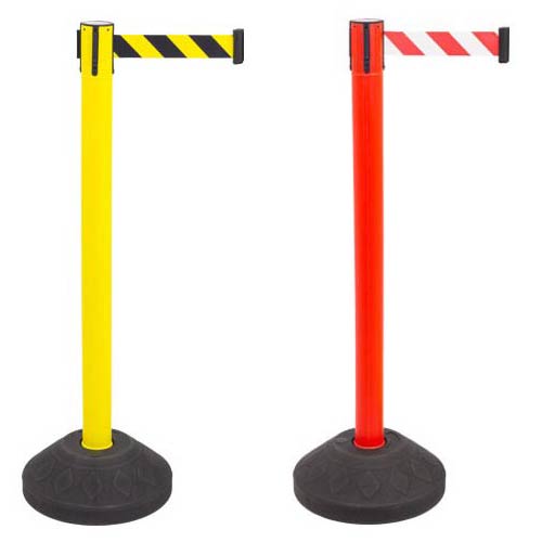 Poste emergencia con cinta y base rellenable