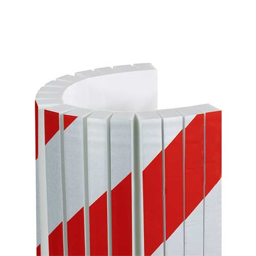 Protector flexible de espuma blanco-rojo detalle