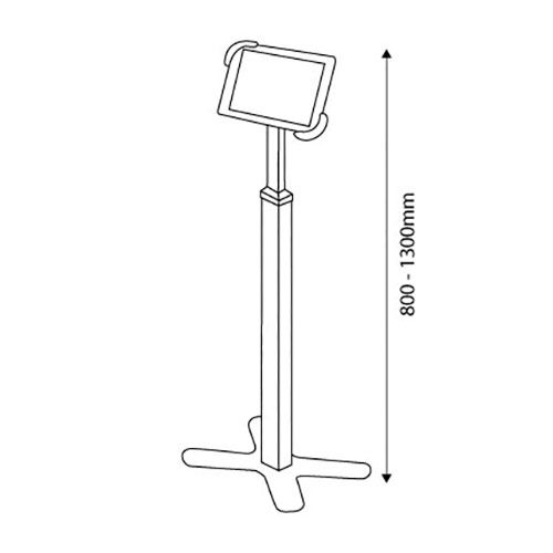 Soporte con pie y abrazadera ajustables medidas