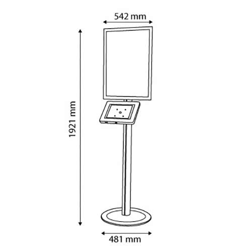 Soporte tablet con portagráficas medidas
