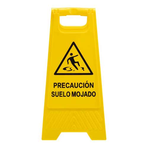 Suelo mojado precacución frontal
