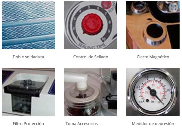 Características de la Envasadora al Vacío Sico Premium Cromo Negra