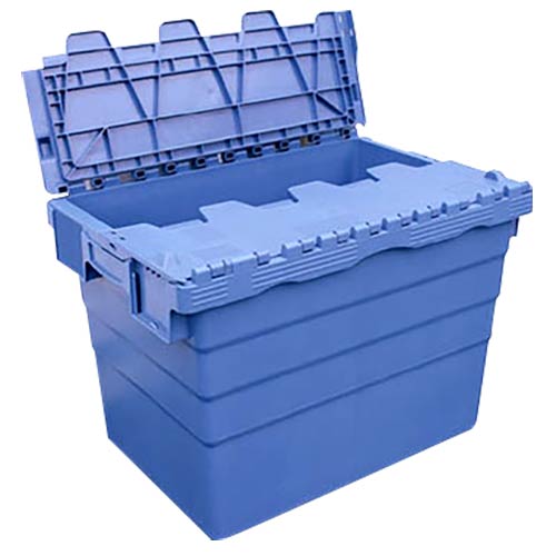 Caja de reparto apilable con tapa – Solución inteligente para logística, almacén y distribución
