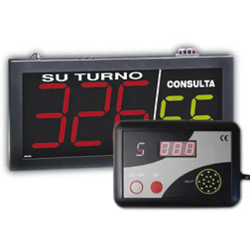 Pantalla de gesti&oacute;n de turnos con indicador de mostrador/mesa