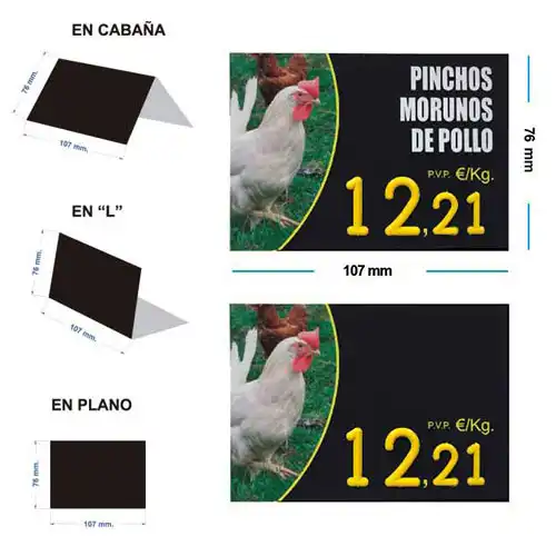 Portaprecios Pollería