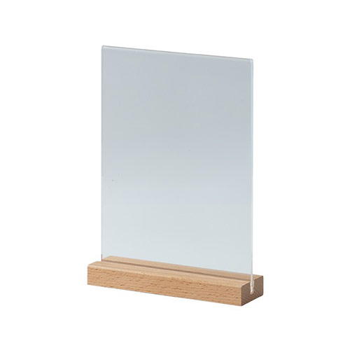 Portagráfica con Base de Madera mostrador vista inclinada