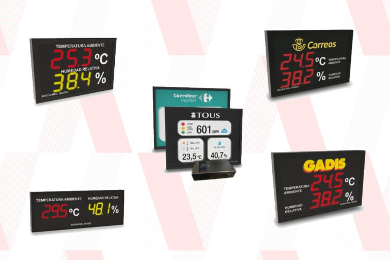 Displays que muestran temperatura y humedad