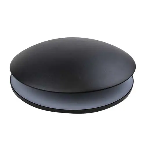 Exterminador de insectos decorativo de pared con dise&ntilde;o circular negro y sistema de captura oculto.