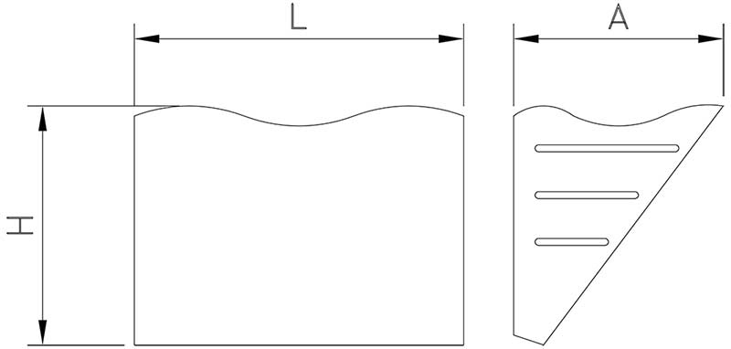 Plano técnico con las medidas del aplique exterminador de insectos: longitud de 460 mm, anchura de 180 mm y altura de 151 mm.